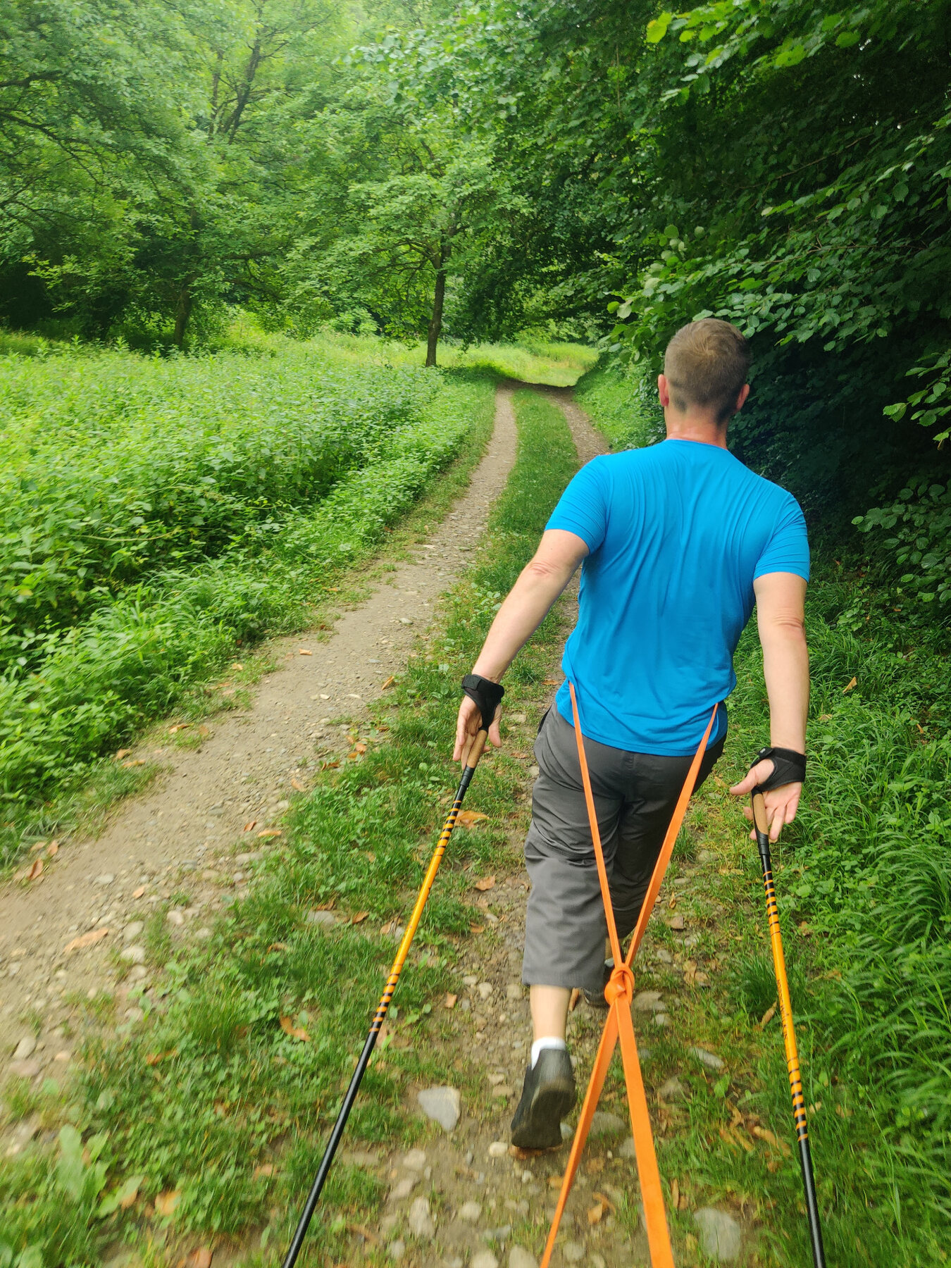 Main ouverte pendant une marche attentive dans la nature